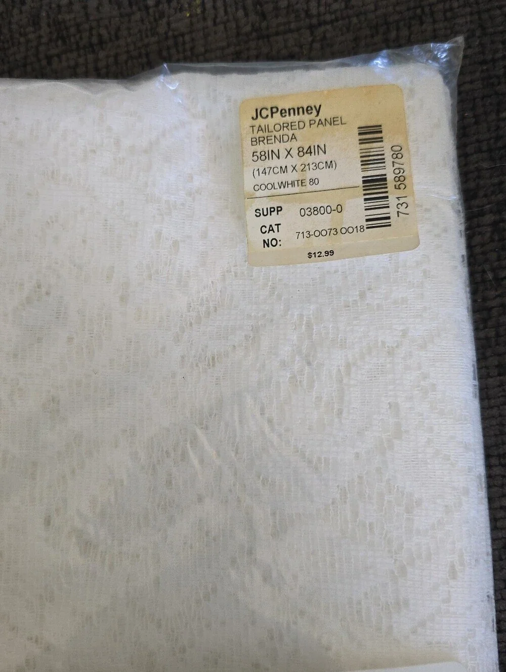 (2) Vintage JC Penney Home Collection Brenda White Lace Curtain Panel 58 X 84